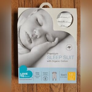 Love to Dream Organic Cotton Sleep Suit - Gray and White